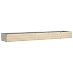 vidaXL Jardinière Ivoire 195 x 100 x 45 cm Acier galvanisé