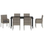 vidaXL Ensemble de salle à manger pour jardin 7 Pièces Gris Poly rotin