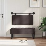 vidaXL Tête de lit suspendue Avec lumière LED Marron foncé Tissu