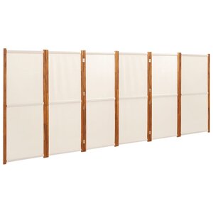 vidaXL Cloison de séparation 6 panneaux Blanc crème 420x180 cm