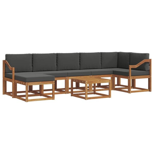 vidaXL Ensemble de canapés d'extérieur 8 Pièces Naturel et Anthracite