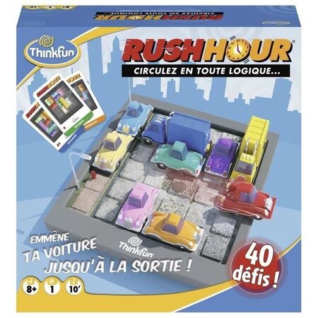 Rush hour - ravensburger - casse-tete think fun - 40 défis 4 niveaux - a jouer seul ou plusieurs des 8 ans - français inclus