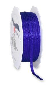 Satin double face 50-m-rouleau 3 mm indigo
