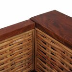vidaXL Canapé à 3 places avec coussins Marron Rotin naturel