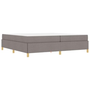 vidaXL Lit à ressorts avec matelas Taupe et blanc 200 x 200 cm tissu