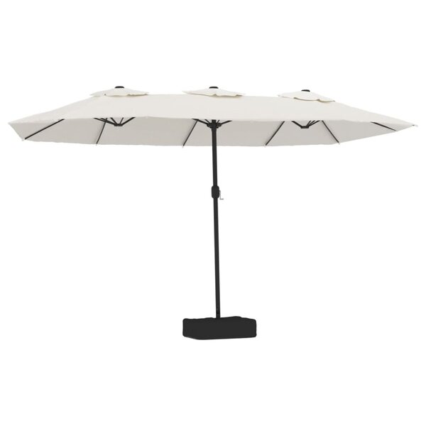 vidaXL Parasol de jardin à double tête avec LED blanc sable 449x265 cm