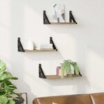 vidaXL Ensemble d'étagères murales avec étagère 3 Pièces chêne artisanal