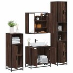 vidaXL Ensemble de meubles de salle de bain 4 Pièces chêne marron