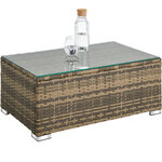 Tectake Canapé de jardin PISE 5 places avec coffre de rangement, variante 2 - marron naturel