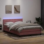 vidaXL Sommier à lattes de lit avec matelas rose 160x220 cm velours