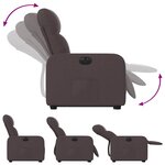 vidaXL Fauteuil inclinable électrique marron foncé tissu