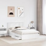vidaXL Lit de Rangement Blanc 120 x 190 cm Bois d'ingénierie