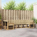 vidaXL Ensemble de canapés d'extérieur 7 Pièces Blanc et Beige