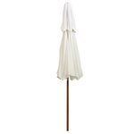 vidaXL Parasol de terrasse 270 x 270 cm Poteau en bois Blanc crème