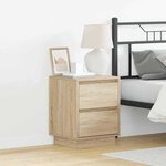 vidaXL Cabinet de chevet avec lumières LED Chêne Sonoma 39x34 5x50 cm