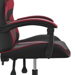 vidaXL Chaise de jeu pivotante Noir et rouge bordeaux Similicuir