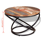 vidaXL Table basse Bois de récupération massif 60 x 60 x 40 cm