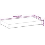 vidaXL Étagères flottantes 4 Pièces 60x20x4 cm acacia massif non traité