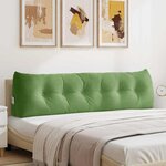 vidaXL Coussin de Dos Vert clair 180 x 24 x 50 cm Velours