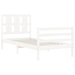 vidaXL Cadre de lit avec tête de lit blanc simple bois massif