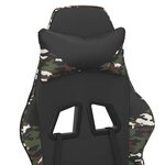 vidaXL Chaise de jeu avec repose-pied Noir et camouflage Similicuir