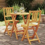 vidaXL Ensemble bistrot 3 Pièces Marron Bois d'acacia massif