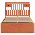 vidaXL Cadre de lit sans matelas cire marron 135x190cm bois pin massif