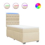 vidaXL Sommier à lattes de lit et matelas Crème 90x190 cm Tissu