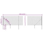 vidaXL Clôture à mailles losangées avec ancrage anthracite 0 8x25 m