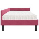 vidaXL Cadre de lit d'angle avec matelas Autre 2 Pièces Vert Velours