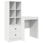 vidaXL Bureau avec tiroir avec étagère avec stockage 2 Pièces Blanc