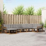 vidaXL Ensemble de canapés d'extérieur 7 Pièces Gris Naturel et Clair