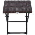 Table basse pliable de jardin style cosy chic dim. 40l x 40l x 40h cm métal époxy résine tressée imitation rotin marron