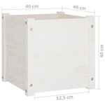 Vidaxl jardinières d'extérieur 2 pièces blanc 40x40x40 cm bois de pin