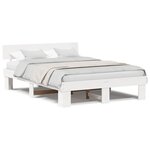 vidaXL Cadre de lit Blanc 160 x 200 cm Bois massif en pin