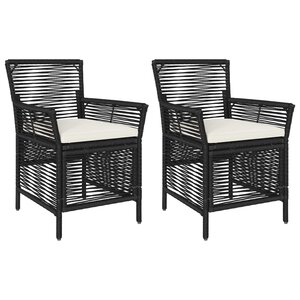 vidaXL Chaise d'Extérieur 2 pc Noir et Crème polyrotin