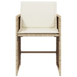 vidaXL Chaises de jardin avec coussins lot de 4 beige résine tressée