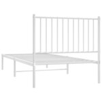 vidaXL Cadre de lit métal sans matelas avec tête de lit blanc 90x200cm