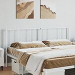 vidaXL Tête de lit métal blanc 200 cm