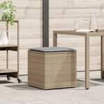 vidaXL Coffre de rangement extérieur Beige Rattan synthétique Moyen