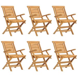 vidaXL Chaises de jardin pliantes lot de 6 56x63x90cm bois massif teck