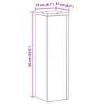 vidaXL Supports de plante 2 Pièces Chêne noir 17x17x60 cm Bois d'ingénierie