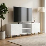 vidaXL Meuble TV 150 x 31 x 50 cm Blanc brillant Bois d'ingénierie