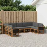 vidaXL Ensemble de canapés d'extérieur 9 Pièces Naturel et Anthracite