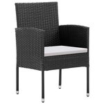 vidaXL Ensemble à manger de jardin coussins 5Pièces Noir Résine tressée