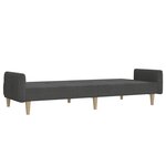 vidaXL Canapé-lit à 2 places gris foncé tissu