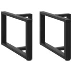 vidaXL Pieds de table basse en T  2 pièces  noir  70 x 25 x (42-43) cm  acier