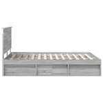 vidaXL Cadre de lit Gris Sonoma 140 x 200 cm Bois de pin massif