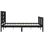 vidaXL Cadre de lit sans matelas noir 140x190 cm bois de pin massif