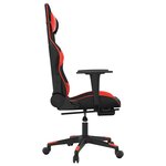 vidaXL Chaise de jeu de massage avec repose-pied Noir&Rouge Similicuir